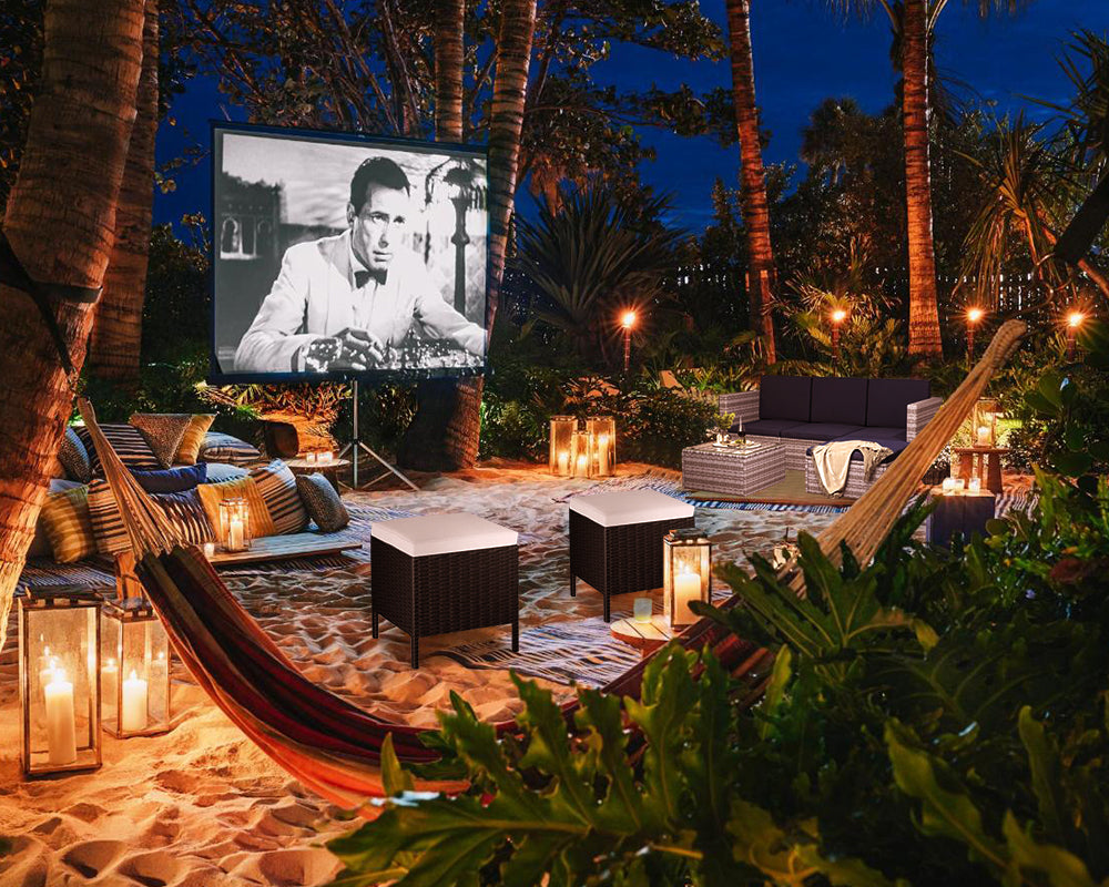 Create a Outdoor Movie Night with Rattan Garden Furniture