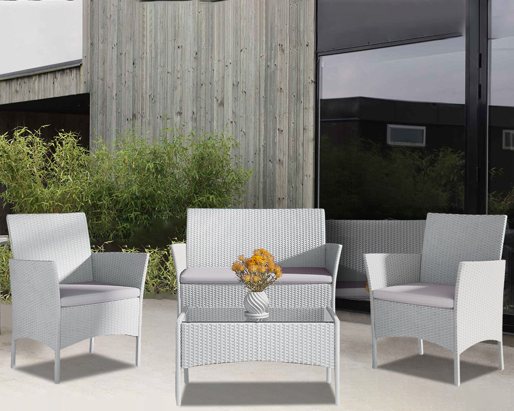Modern Minimalist Style Rattan Table and Chairs