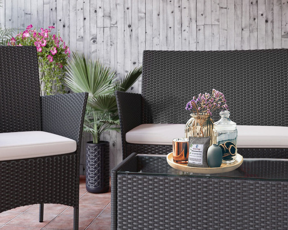 Place an Activated Carbon Packet on Rattan Garden Furniture
