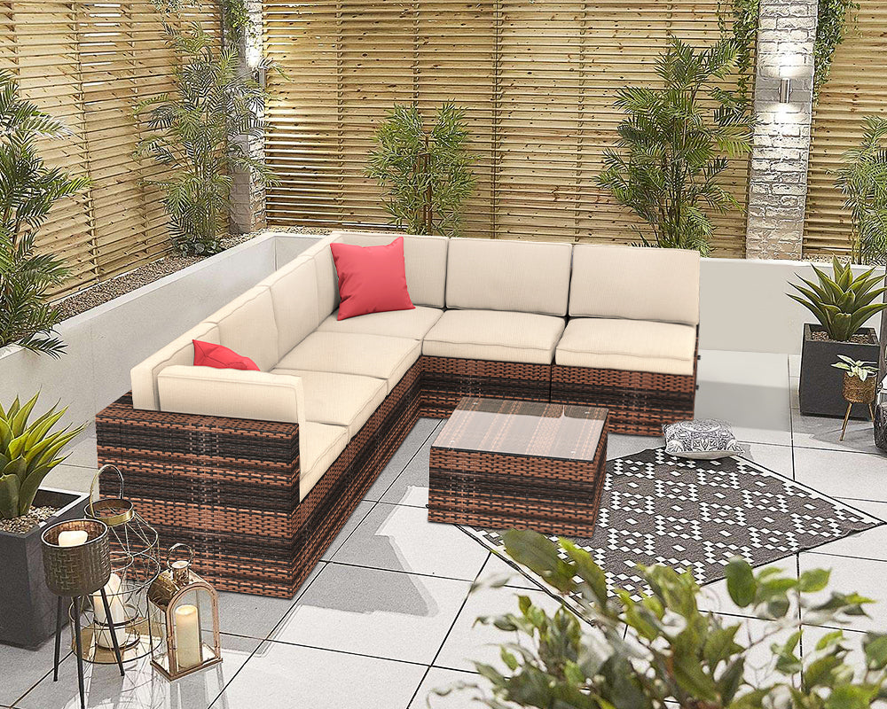 Rattan Garden Corner Sofa Set