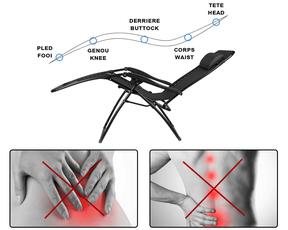 Zero Gravity Sun Lounger for Back Pain Relief