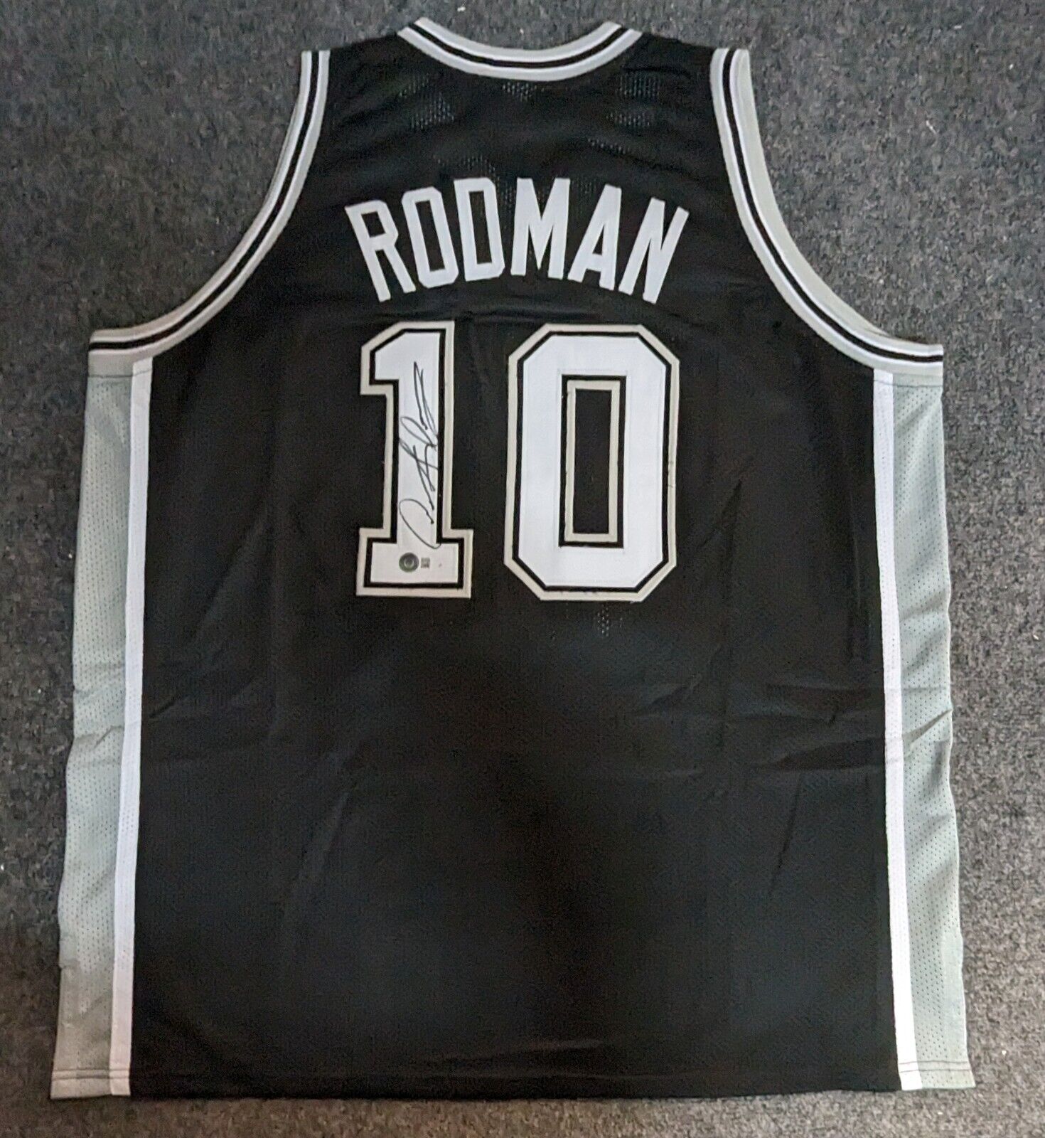 San Antonio Spurs Dennis Rodman Autographed Signed Jersey Beckett Holo