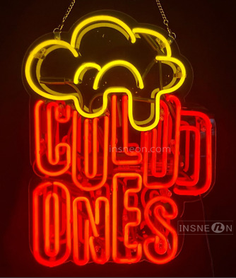 Cold Ones Glass Neon Signs