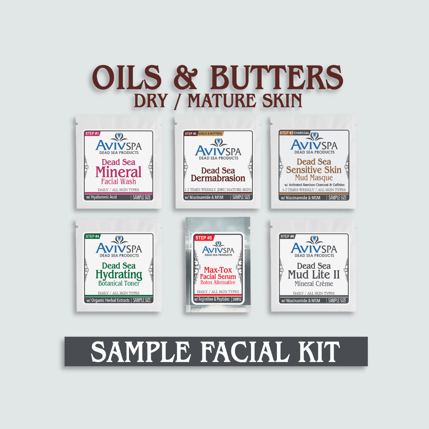 Sample Facial Kit (OILS & BUTTERS) Dry/Mature Skin & Sensitive Skin