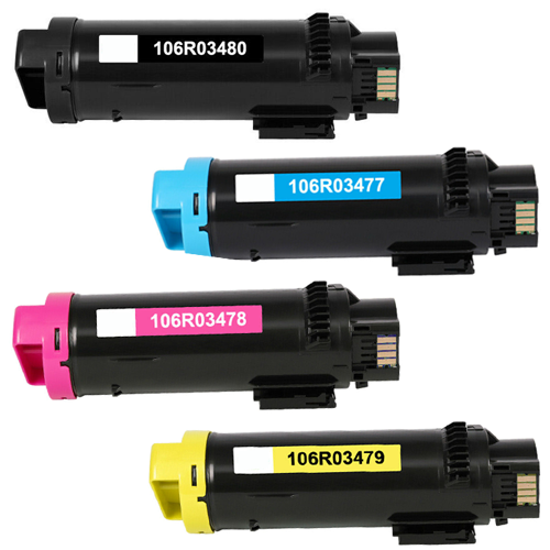 Compatible Xerox Phaser 6510 WorkCentre 6515 High Yield Toner Cartridges - 4-Pack Color Set ( 106R03477, 106R03478, 106R03479, 106R03480 )
