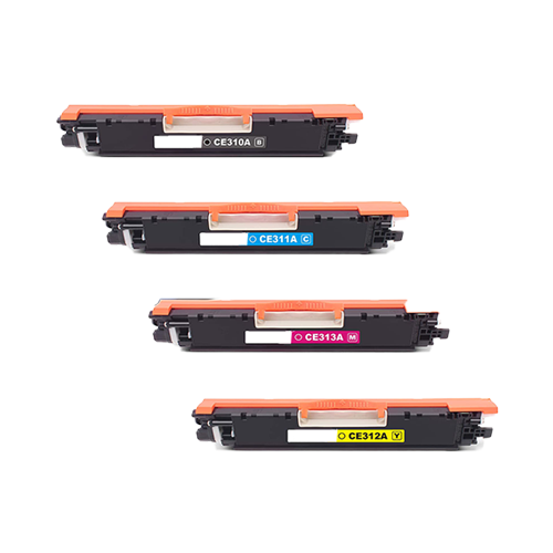Compatible HP 126A Toner Cartridges - 4-Pack Color Set (CE310A, CE311A, CE312A, CE313A)