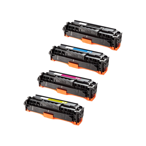 Remanufactured HP CC533A Toner Cartridges - 4-Pack Color Set (CC530A, CC531A, CC532A, CC533A)