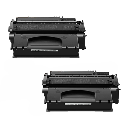Compatible HP 53X (Q7553X) High Yield Toner Cartridge - Black - 2 Pack