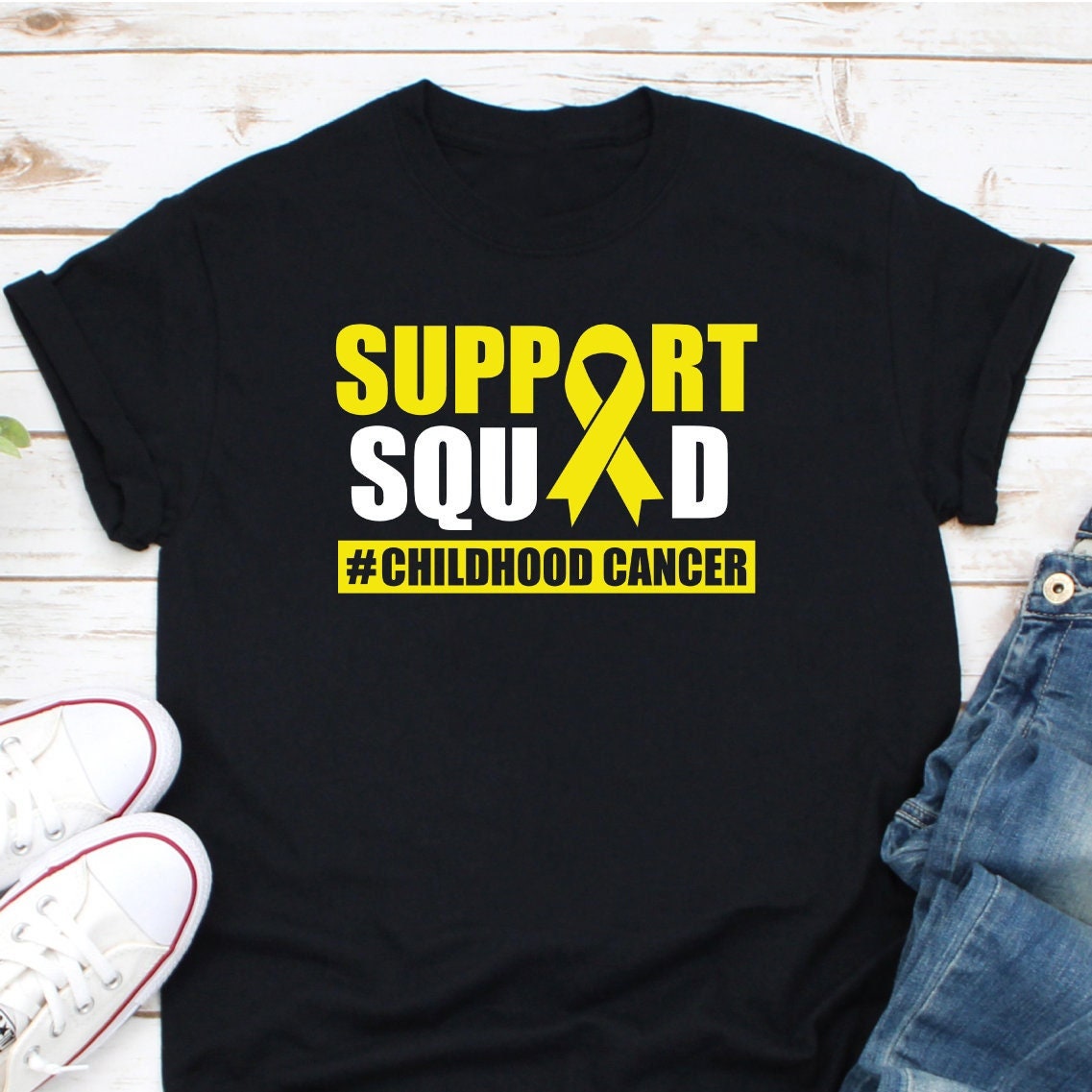 Childhood Cancer Support Squad Shirt, Childhood Cancer Awareness Shirt, Gold Ribbon Shirt