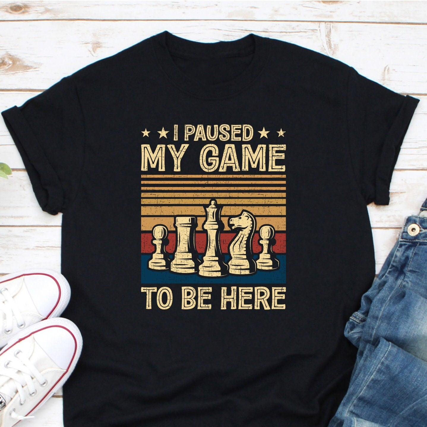 I Paused My Game To Be Here Shirt, Chess Shirt, Chess Player Gift, Chess Master Shirt, Chess Gamer Tee