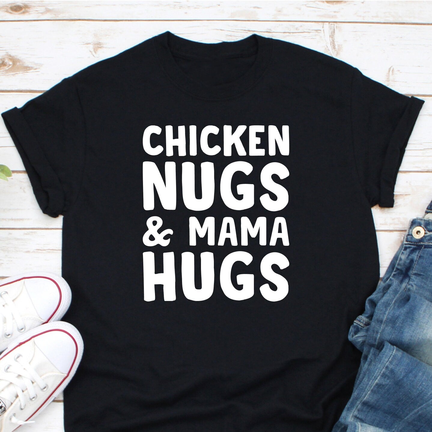 Chicken Nugs & Mama Hugs Shirt, Funny Kids Shirt, Kids Gift, Funny Baby Shirt, Chicken Nugget Lover