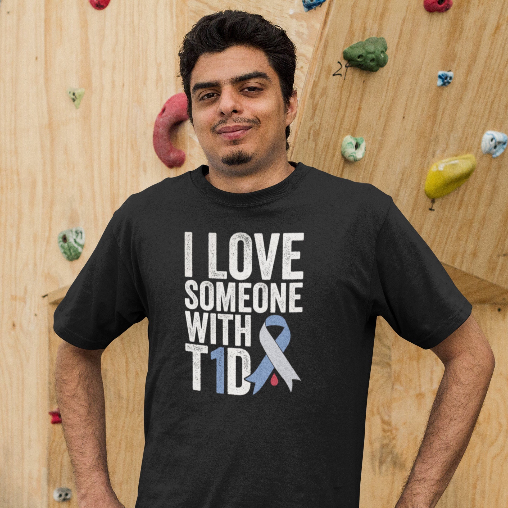 I love someone with T1D Shirt, Type 1 Diabetes Shirt, T1D Hope Ribbon, Gift For Diabetic, Diabetes Warrior