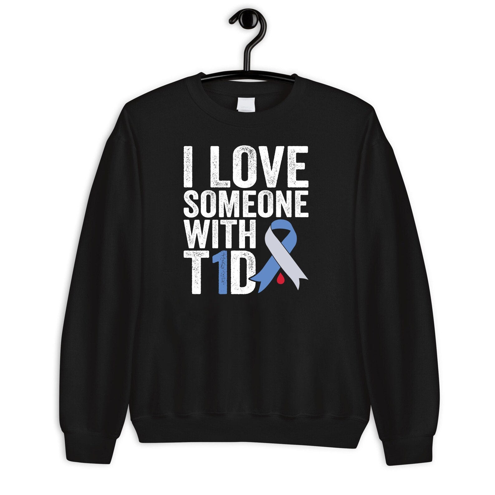 I love someone with T1D Shirt, Type 1 Diabetes Shirt, T1D Hope Ribbon, Gift For Diabetic, Diabetes Warrior