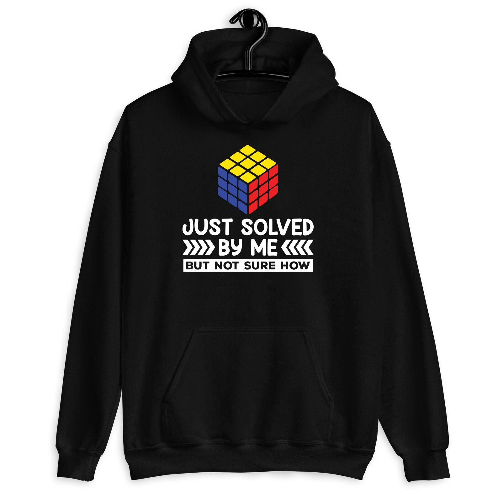 Just Solved By Me But Not Sure How Shirt, Rubik Competition, Rubik Cube Gift, Speed Cubing Shirt