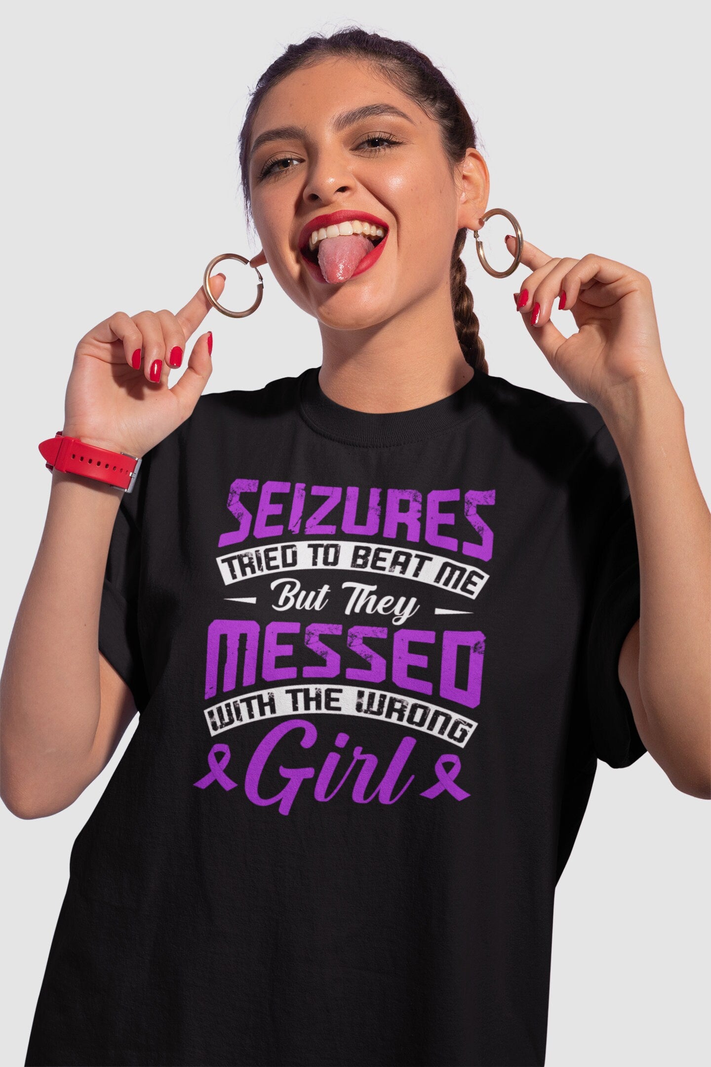 Seizures Tried To Beat But They Messed With The Wrong Girl Shirt, Epilepsy Awareness Shirt