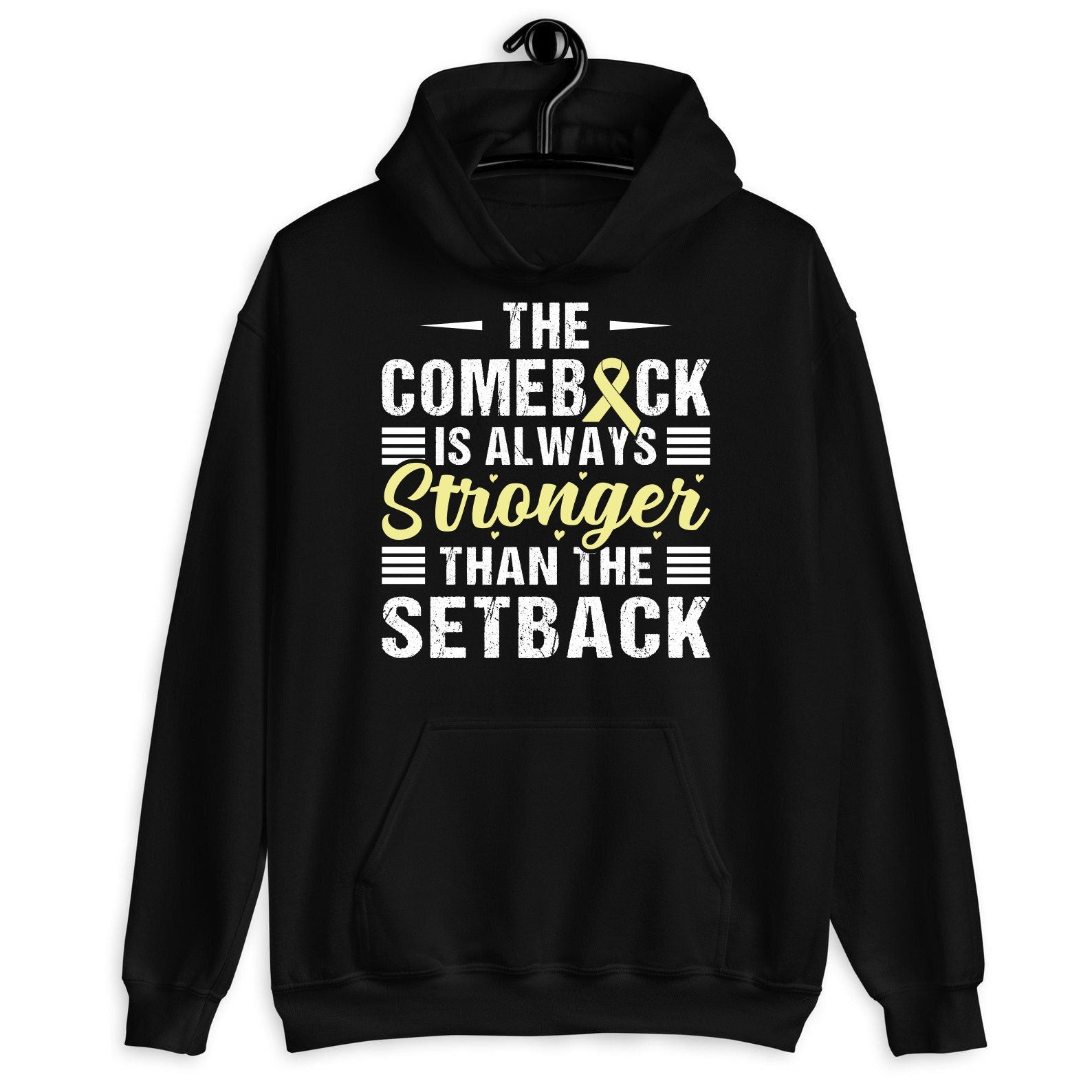 Yellow Sarcoma Bone Cancer Shirt, The Comeback Is Always Stronger Than The Setback Shirt, Sarcoma Cancer Survivor