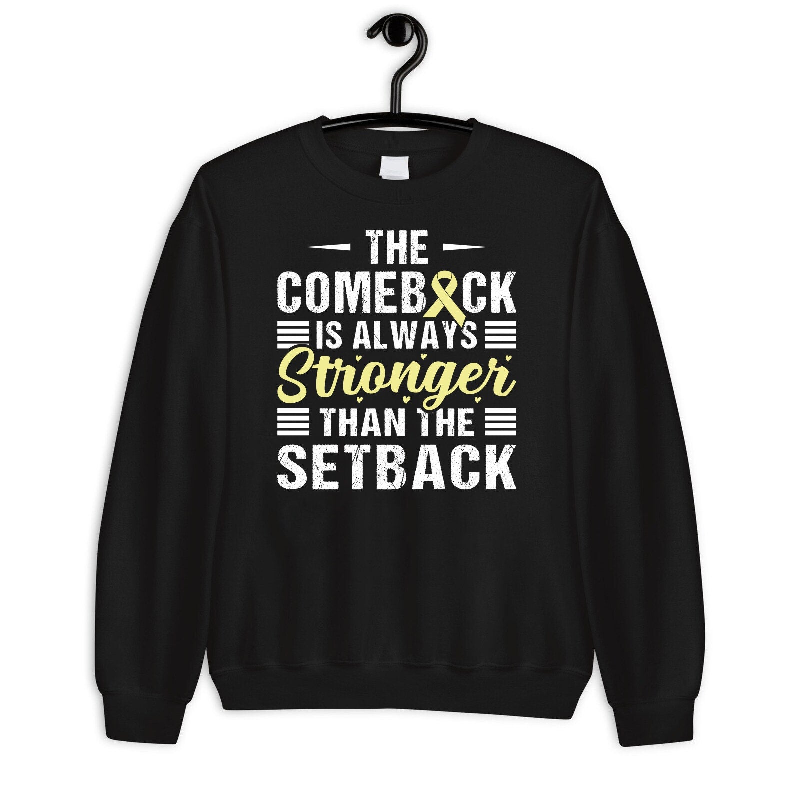 Yellow Sarcoma Bone Cancer Shirt, The Comeback Is Always Stronger Than The Setback Shirt, Sarcoma Cancer Survivor