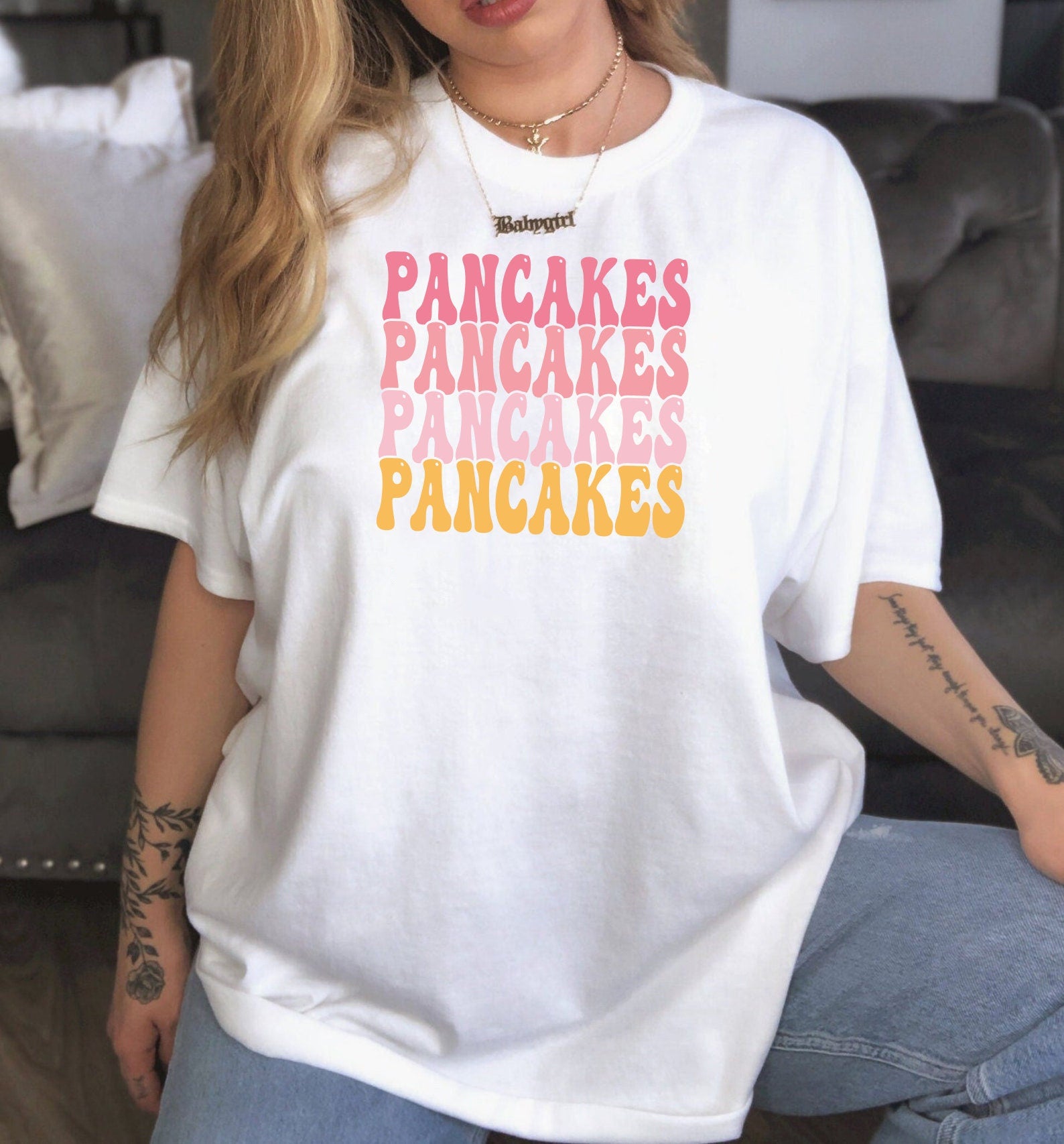 Pancakes Shirt, Pancake Lover Shirt, Foodie Shirt, Dessert Lover Shirt, Pancakes Word Shirt