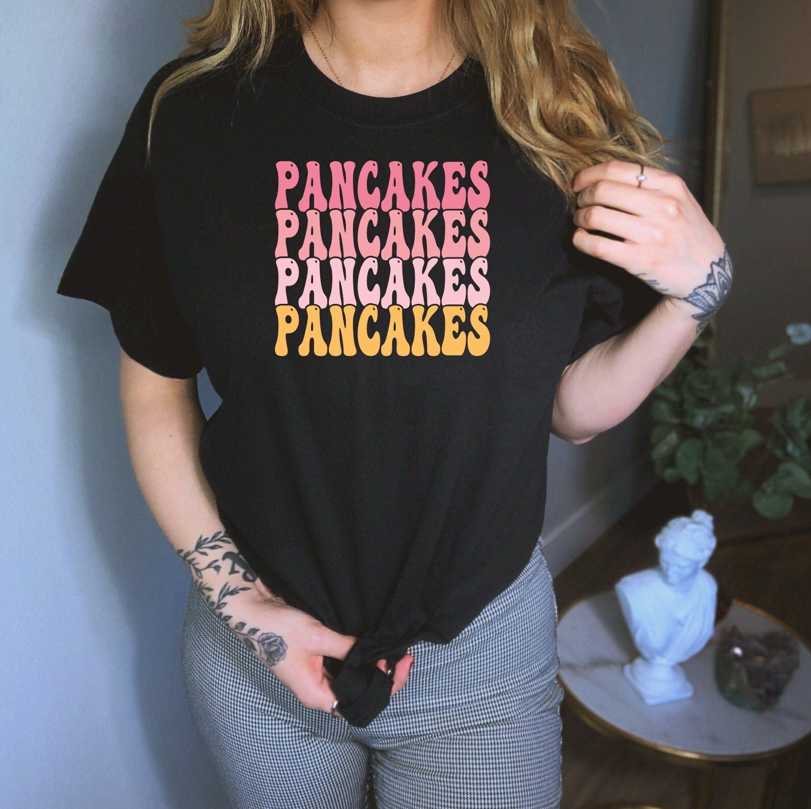 Pancakes Shirt, Pancake Lover Shirt, Foodie Shirt, Dessert Lover Shirt, Pancakes Word Shirt