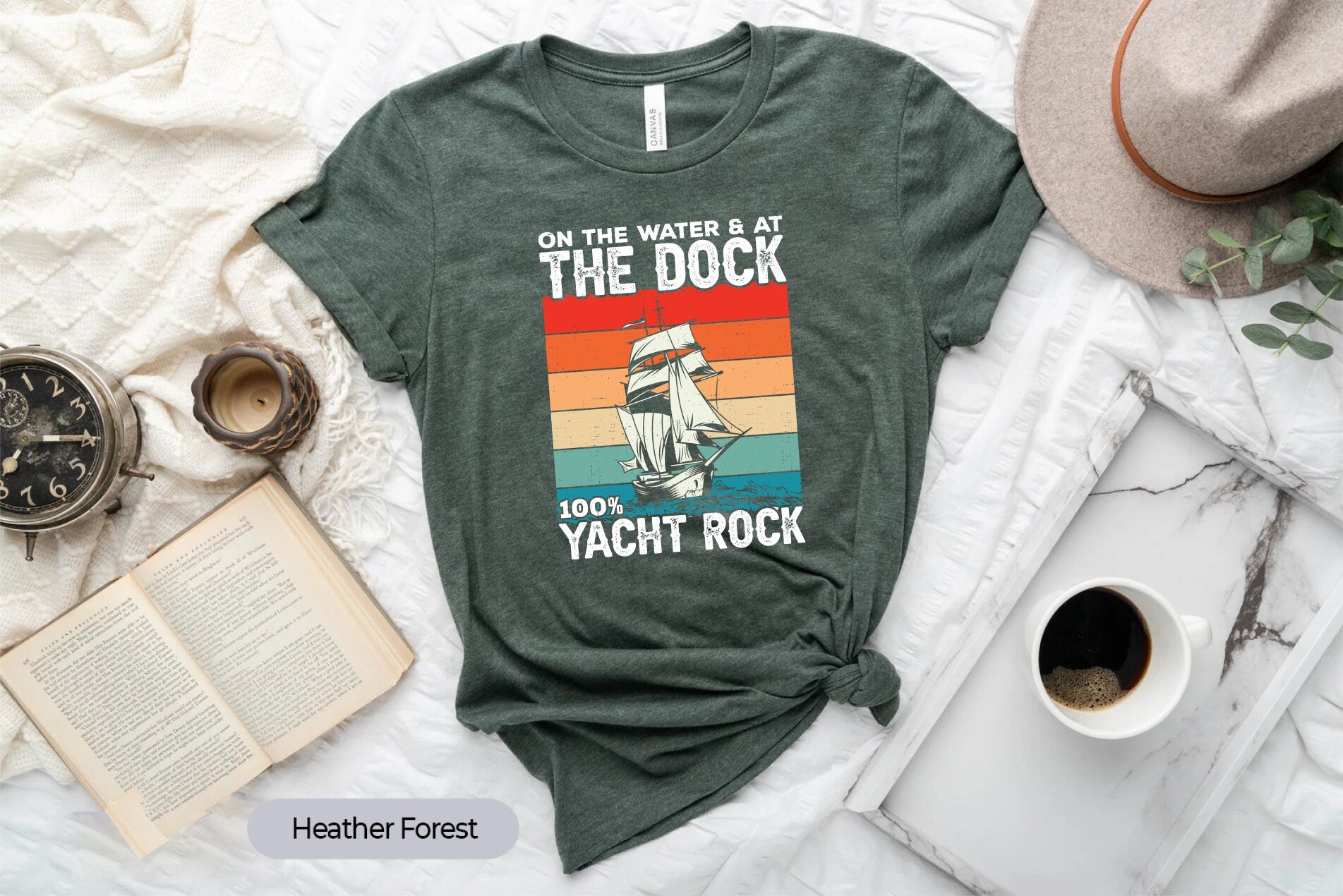 On The Water And At The Dock 100% Yacht Rock Shirt, Yacht Captain Shirt, Boat Lovers, Pontoon Boat Shirt