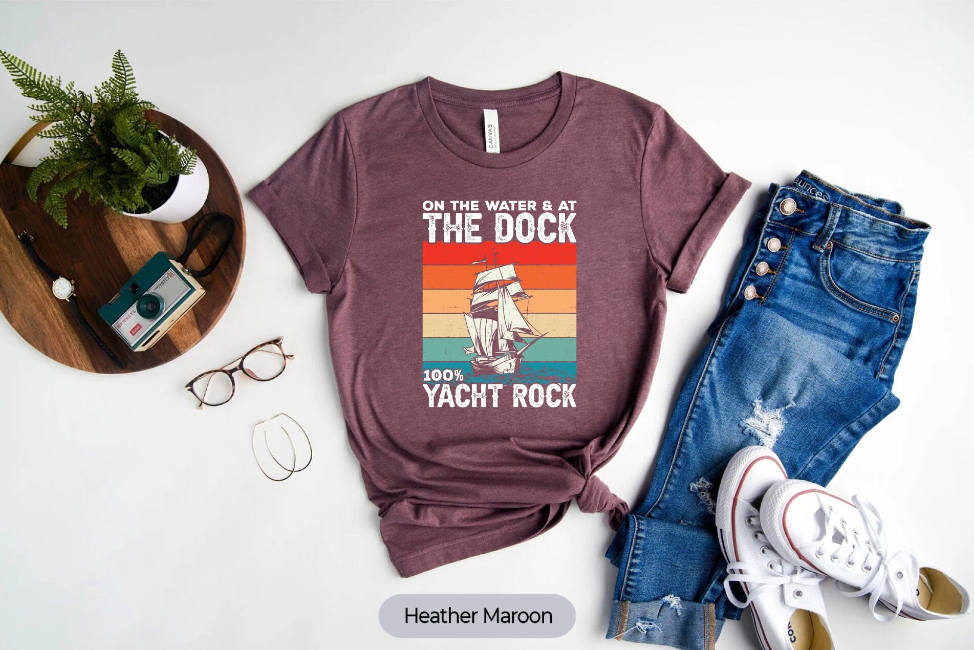 On The Water And At The Dock 100% Yacht Rock Shirt, Yacht Captain Shirt, Boat Lovers, Pontoon Boat Shirt