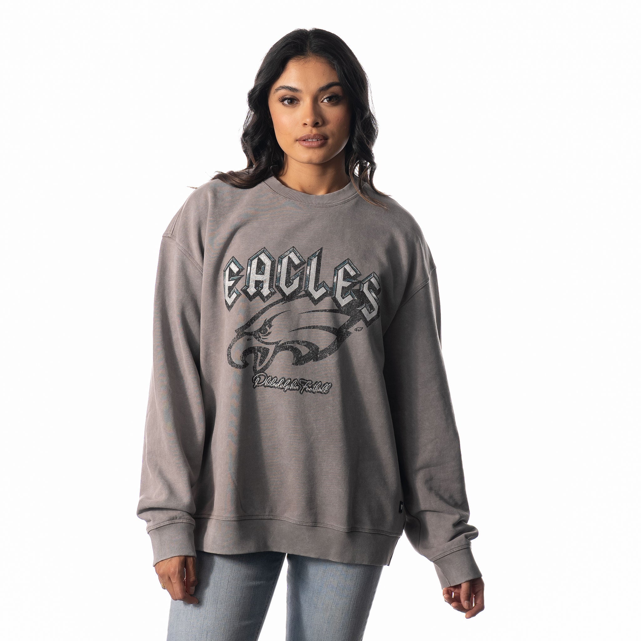 Philadelphia Eagles Graphic Crew Fleece - Grey