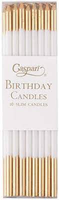 BIRTHDAY CANDLES SLIMS-WHITE/GOLD