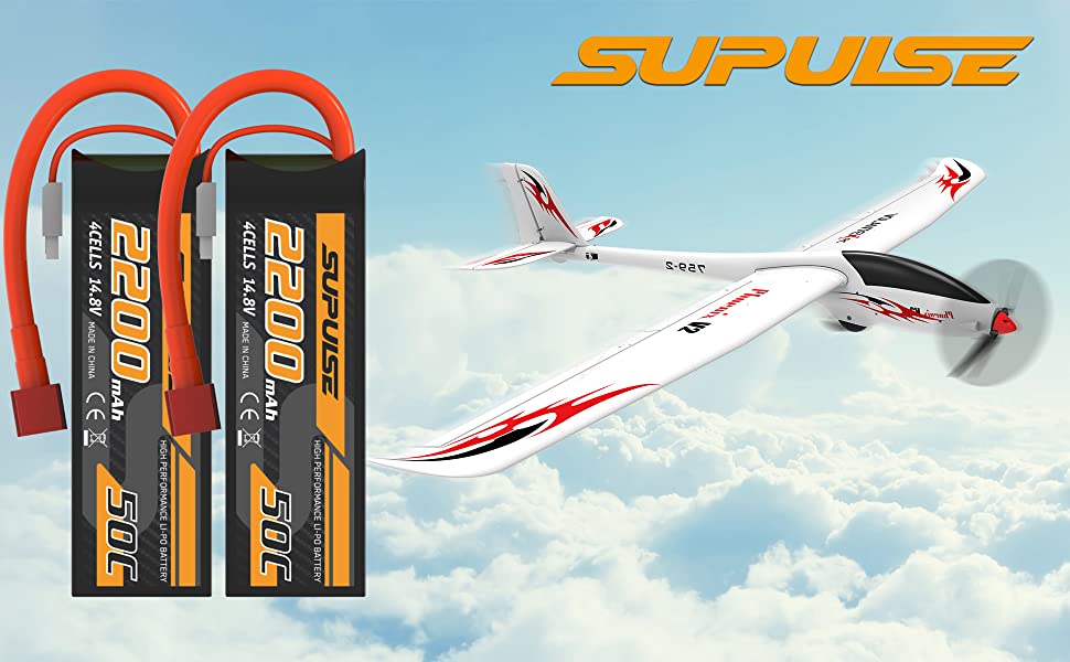 Supulse 2pcs 14,8V 4S 2200mAh 50c Bateria de lipo com plugue T