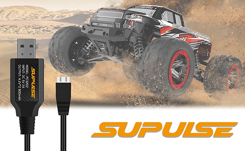 SUPULSE 2pcs USB Charger Cable 2A for 2S 7.4V LiPo Battery with XH-3Pin Plug for RC Boat RC Truck RC Plane
