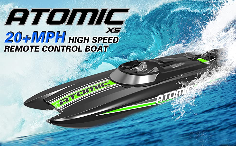 VOLANTEXRC Atomic XS Bateau télécommandé avec 2 piles et fonction marche arrière (795-5 Noir)