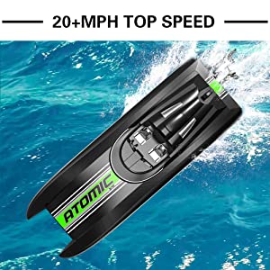 VOLANTEXRC AtomicXS Remote Control Boat for Kids Play in Pool Easy Running Great Gift Boat