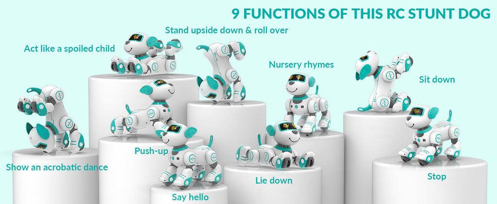 STEMTRON Programmable Interactive & Smart Dancing Remote Control Robot Dog Toy(Blue)