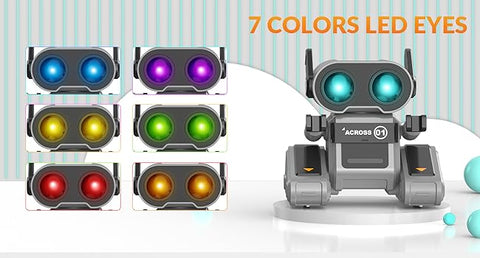 STEMTRON Rechargeable RC Robot Toys with Auto Demo, Dance Moves, Music for Kids (Black)