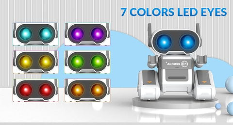 STEMTRON Rechargeable RC Robot Toys with Auto Demo, Dance Moves, Music for Kids (Grey)