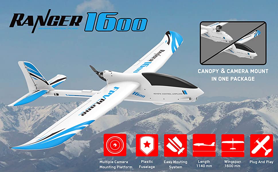 VOLANTEXRC Ranger1600 (PNP) 4CH 1.6M FPV with Unibody Plastic Fuselage (63'') 75707