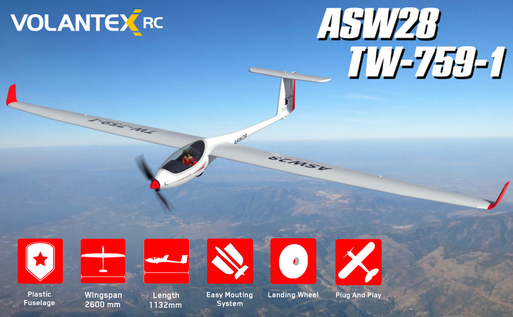 VOLANTEXRC ASW28 (PNP) 5CH 2.6M Brushless Sailplane (102.4'') 75901