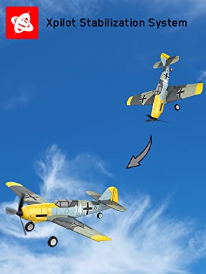 VOLANTEXRC BF 109 Avion télécommandé 4 canaux prêt à voler pour débutants avec système de stabilisation Xpilot (761-11) RTF