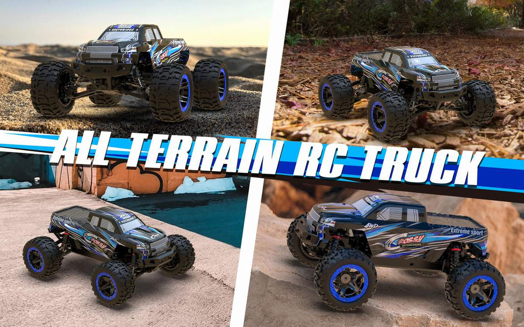 Racent Crossy Remote Control 4x4 RC Truck 1/16 Scale 30mph Fast High Speed 4WD Off Road (With Red Car Shell)