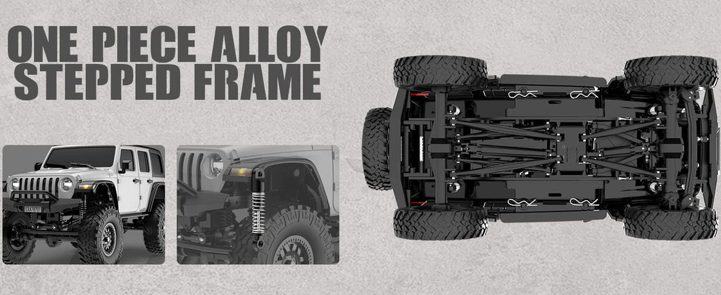 RACENT 1/24 Crawler RC Monster Truck Escalade avec lumière LED (787-1 Noir)