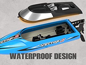 VOLANTEXRC VectorS Brushless High Speed RC Boat Self Righting for Lake 79704 Blue