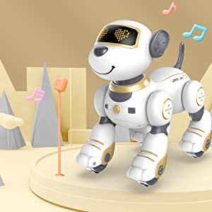 STEMTRON Remote Control Robot Dog Toy Programmable Interactive & Dancing (Gold)