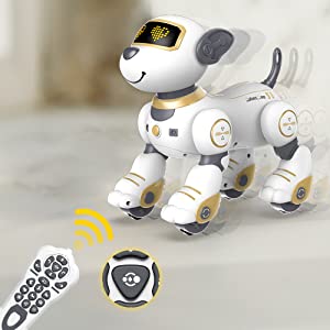STEMTRON Remote Control Robot Dog Toy Programmable Interactive & Dancing (Gold)