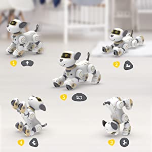 STEMTRON Remote Control Robot Dog Toy Programmable Interactive & Dancing (Gold)