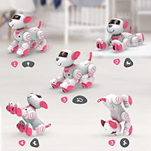 STEMTRON Programmable Interactive & Smart Dancing Remote Control Robot Dog Toy(Pink)
