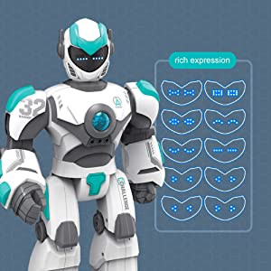STEMTRON Robot de control remoto inteligente controlado por voz inteligente para niños (blanco)
