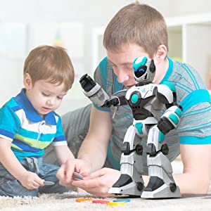 STEMTRON Robot de control remoto inteligente controlado por voz inteligente para niños (blanco)