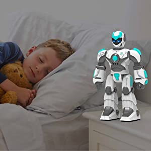 STEMTRON Robot de control remoto inteligente controlado por voz inteligente para niños (blanco)