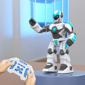 STEMTRON Robot de control remoto inteligente controlado por voz inteligente para niños (blanco)