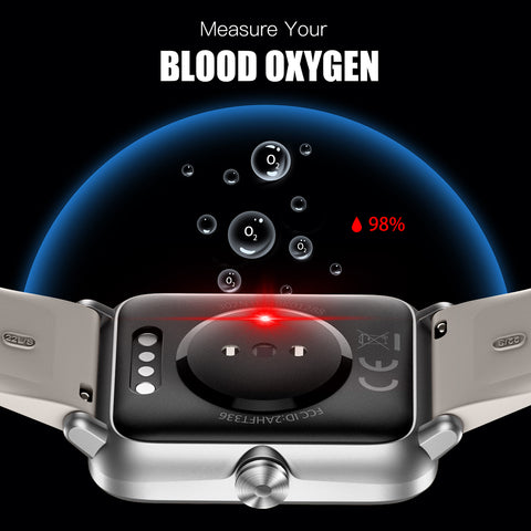 dirrelo smartwatch heart rate monitor, blood oxygen monitor, pressure monitor