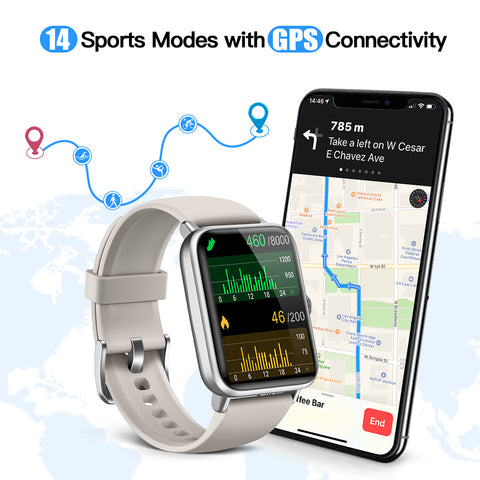 Dirrelo smartwatch support 14 sport modes, monitor and track body data start your healthy life. outdoor run, indoor run, hiking, indoor cycle, open water swim, yoga,rower, elliptical